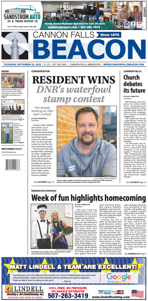 Cannon Falls Beacon newspaper 